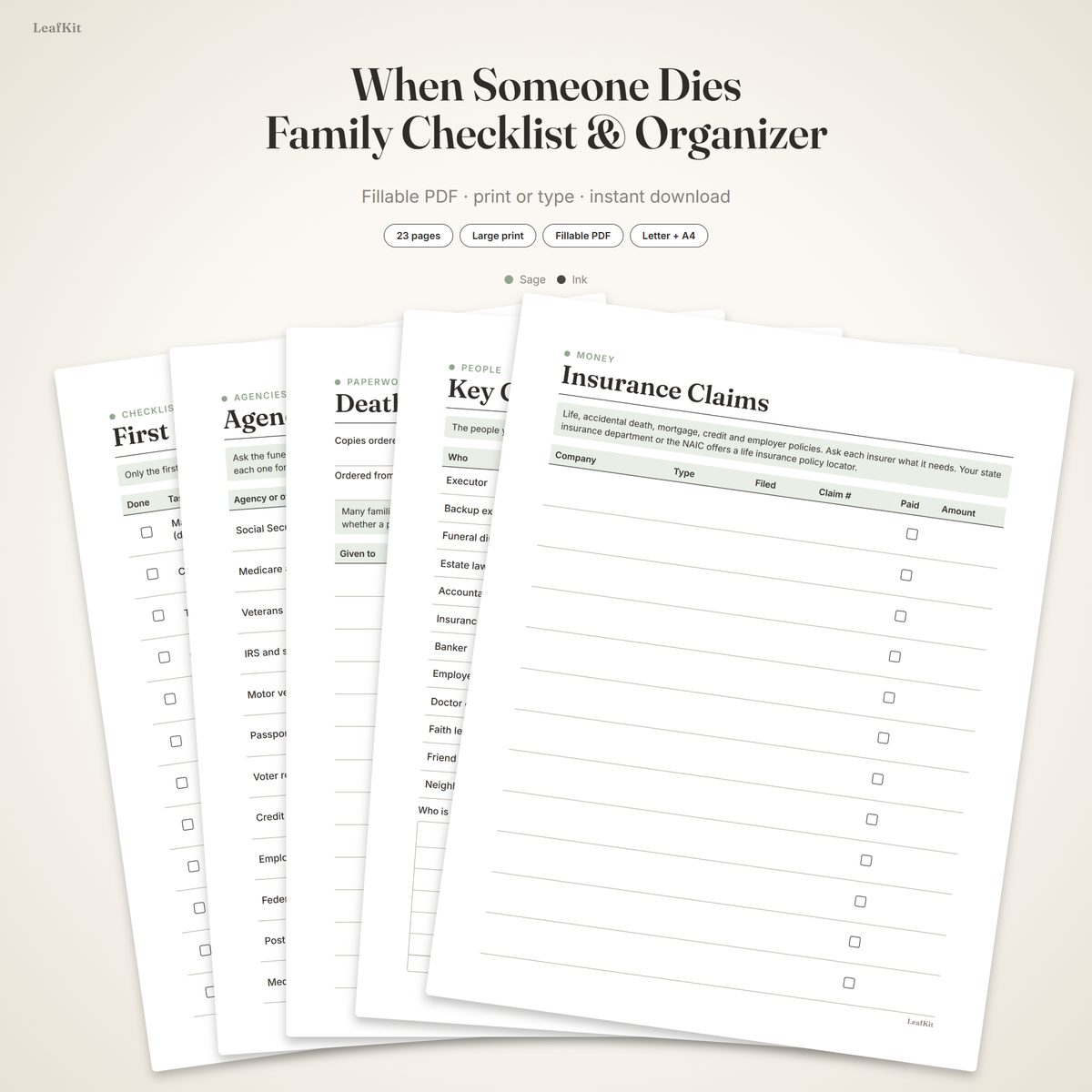 When Someone Dies: Family Checklist & Organizer cover
