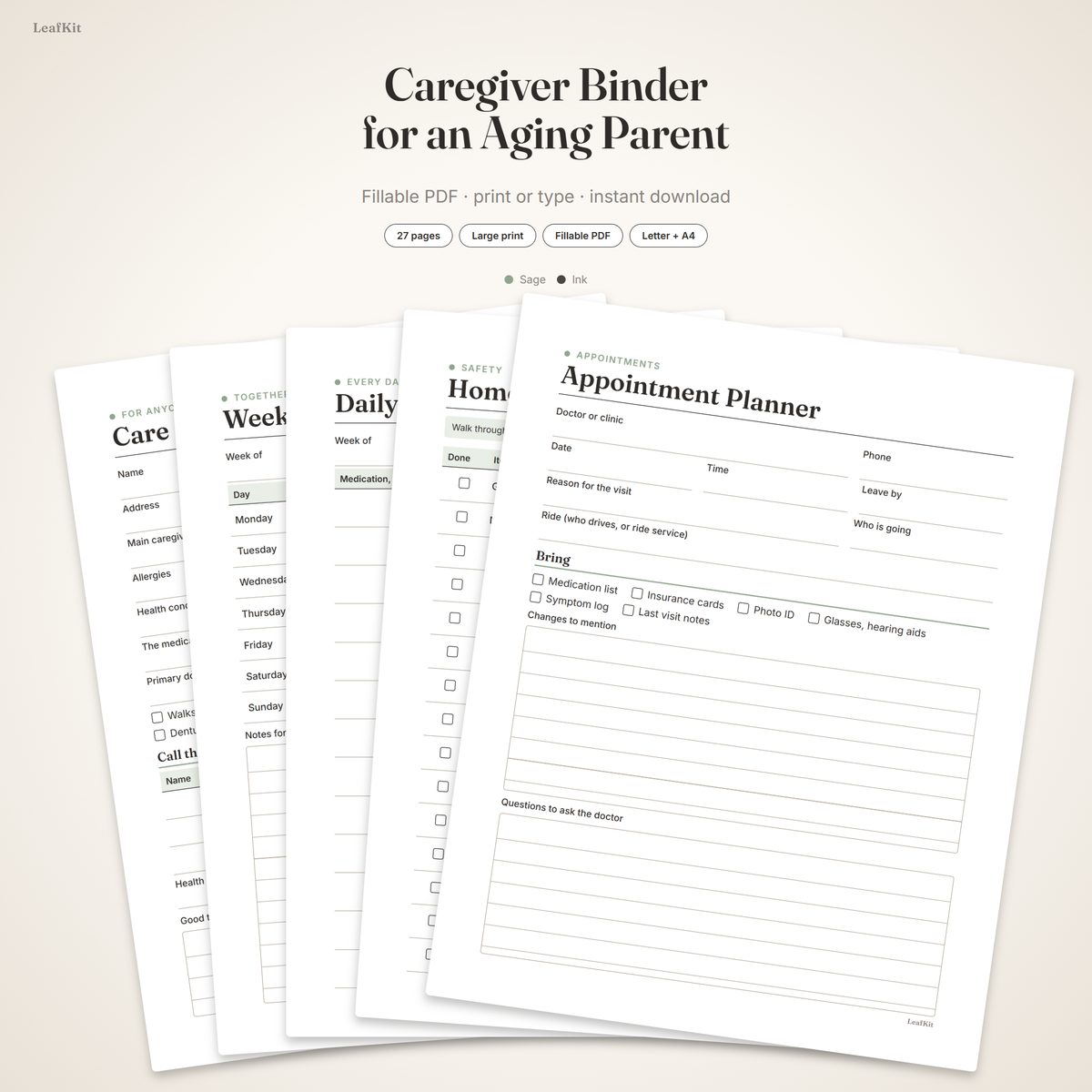 Caregiver Binder for an Aging Parent cover