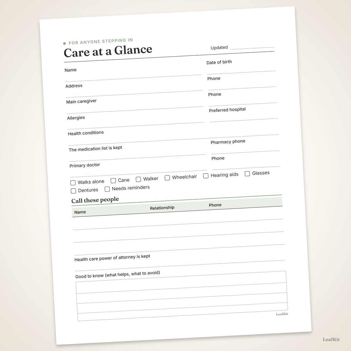 Caregiver Binder for an Aging Parent photo 3, closeup