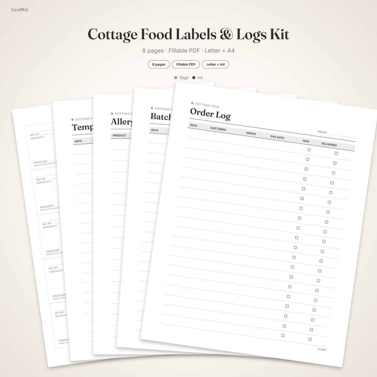 Cottage Food Labels Kit cover