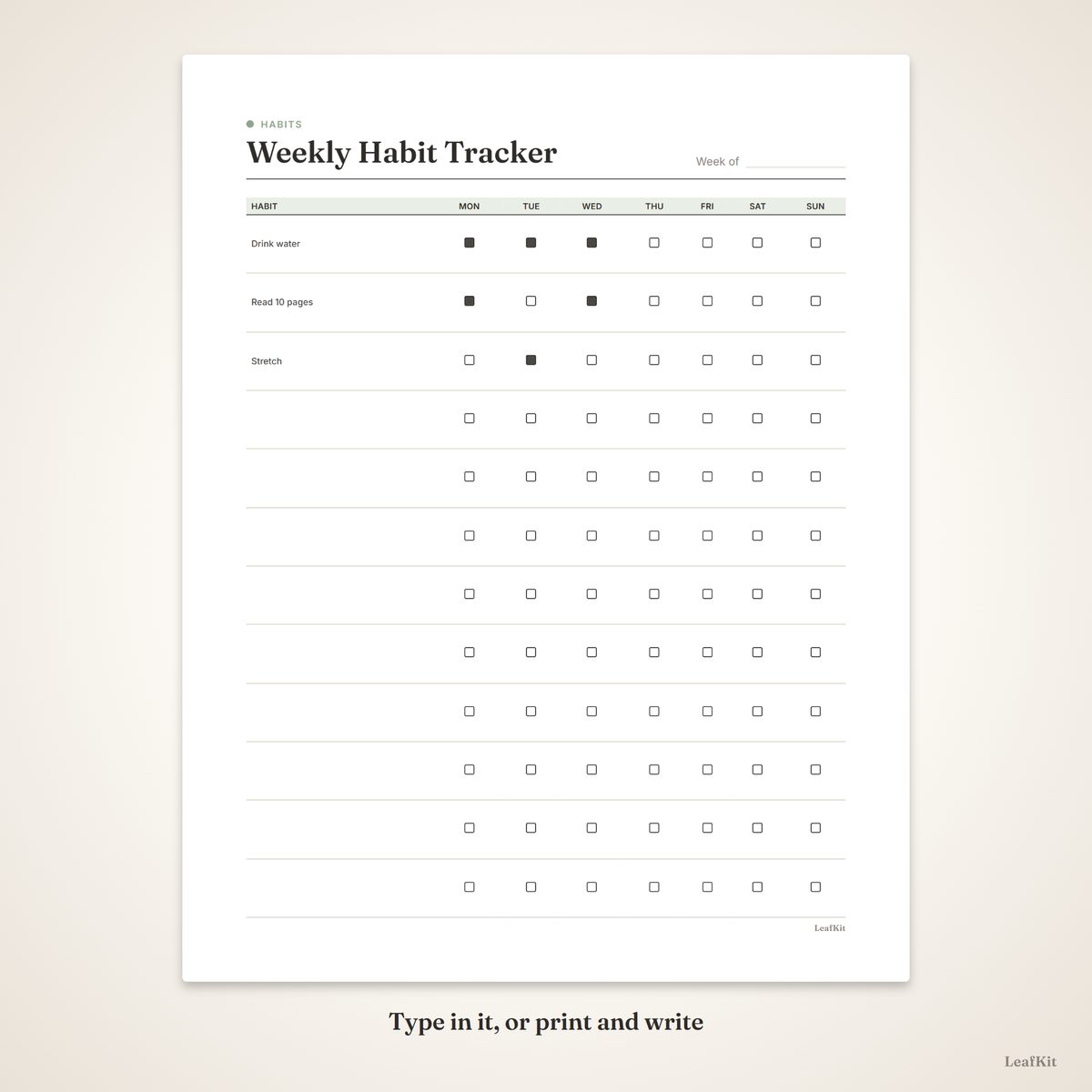 Habit & Routine Kit photo 4, fillable demo