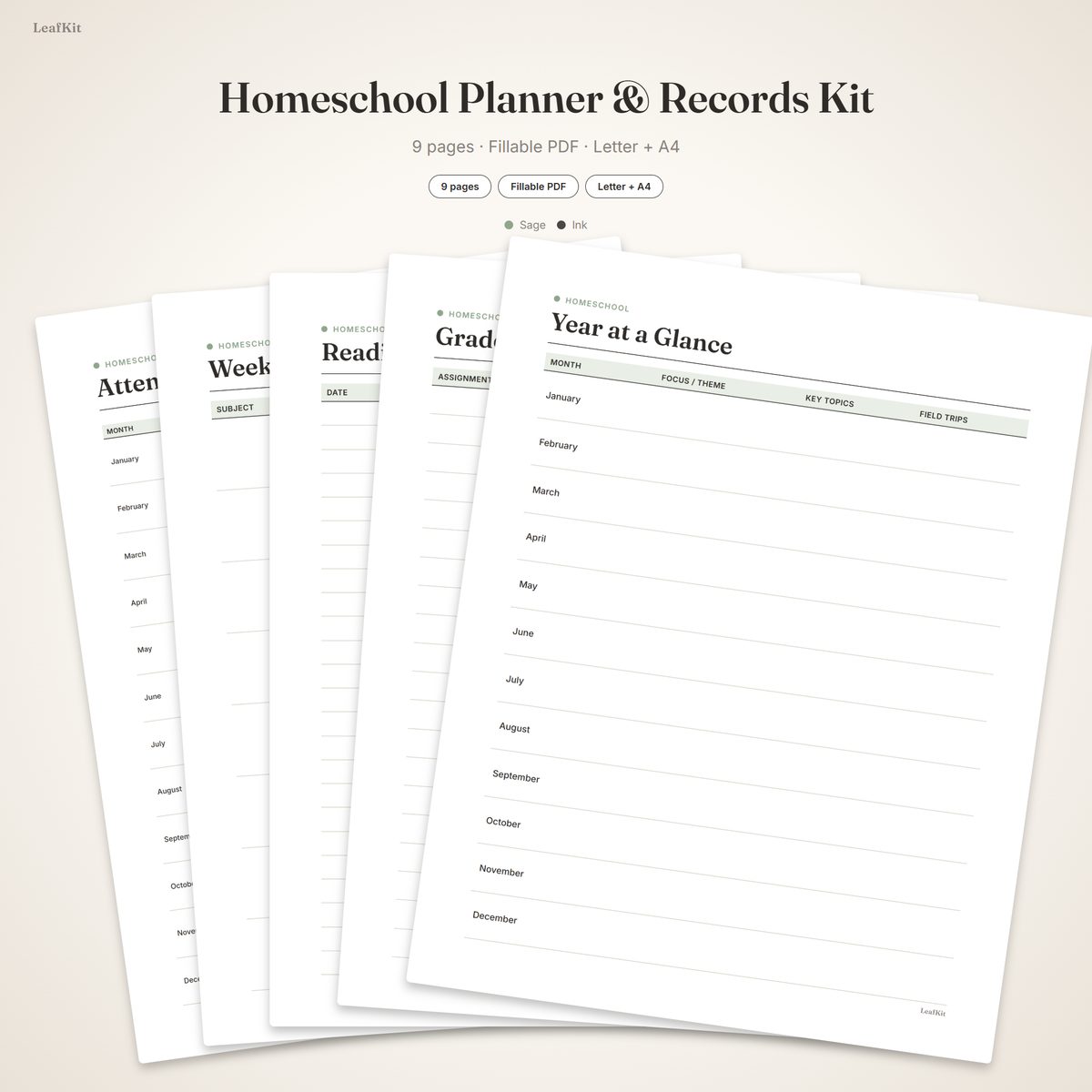 Homeschool Records Kit cover