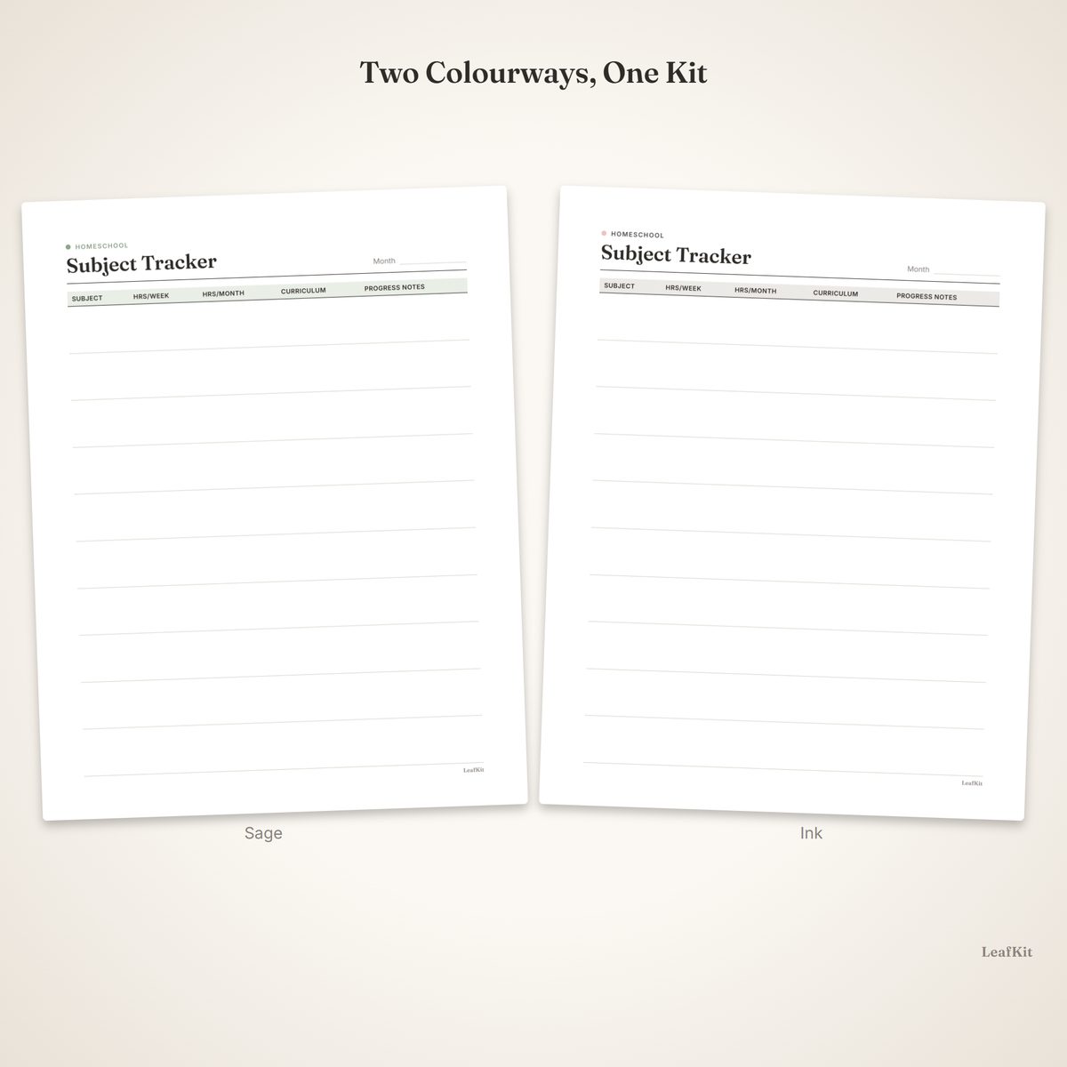 Homeschool Records Kit photo 5, colourways