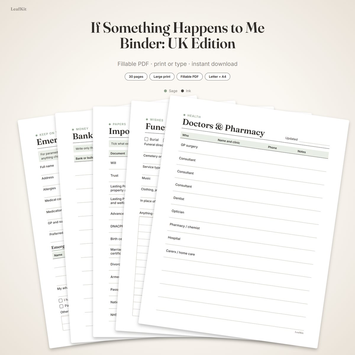 If Something Happens to Me Binder: UK Edition cover