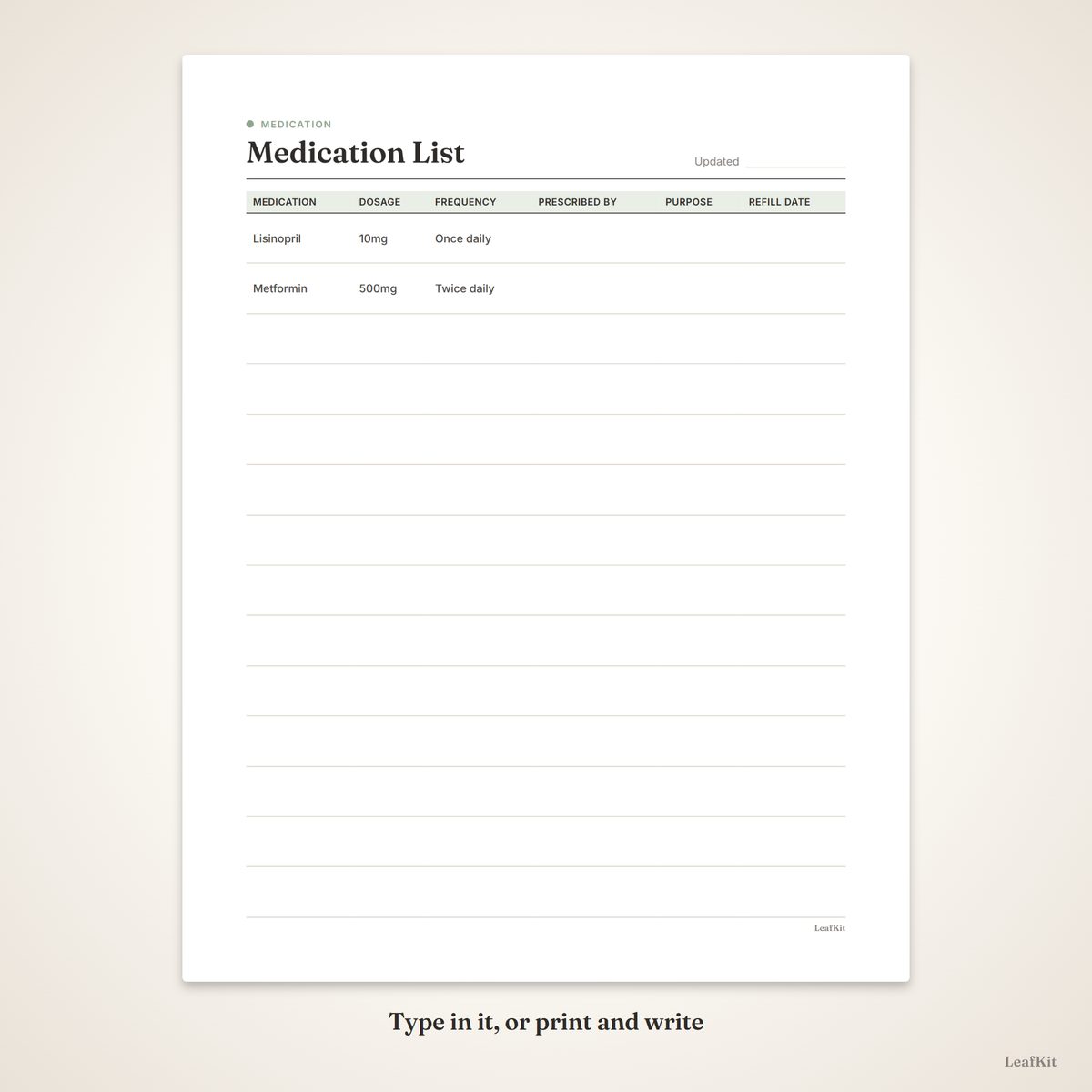 Medication Tracker Kit photo 4, fillable demo