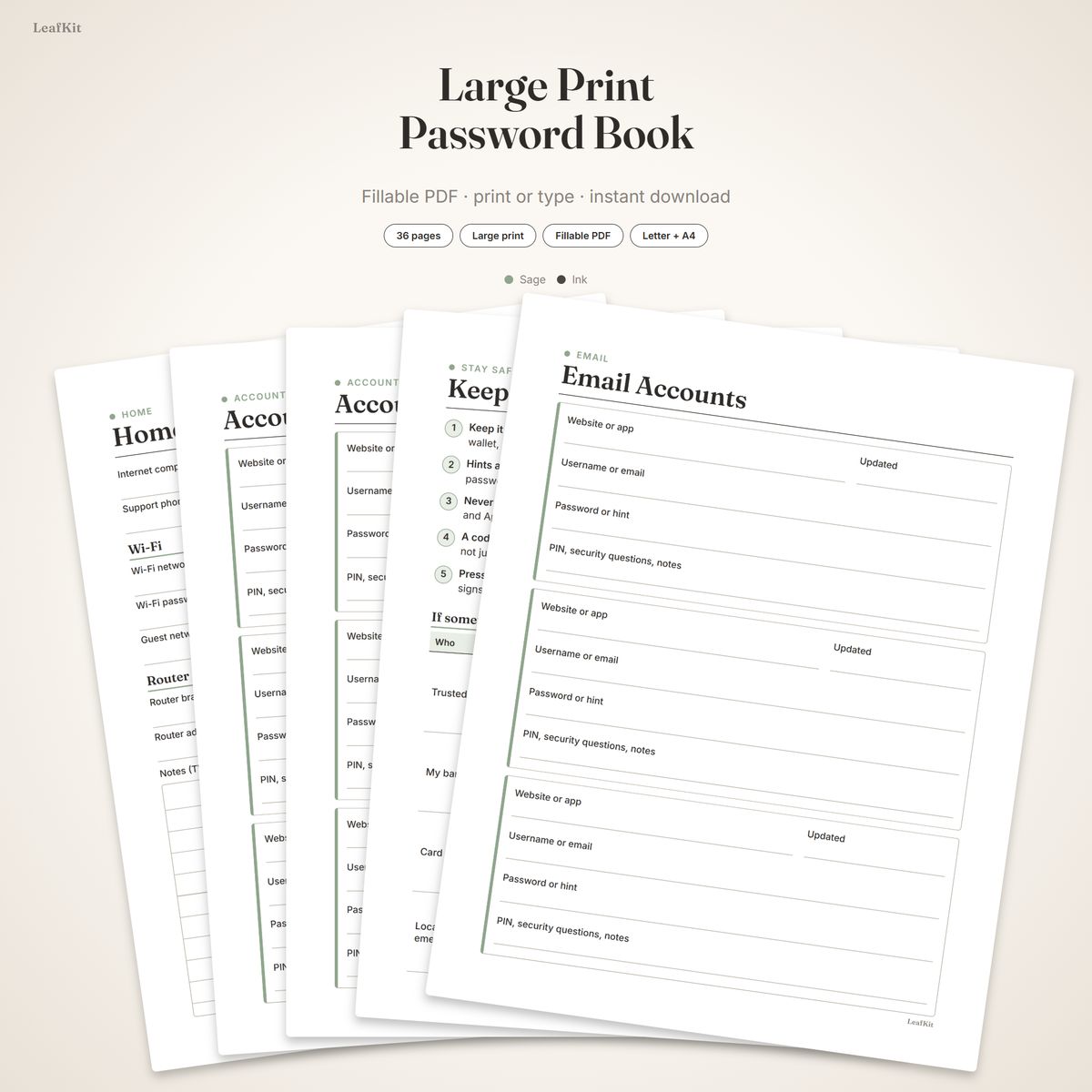 Peace of Mind Bundle photo 4, password book