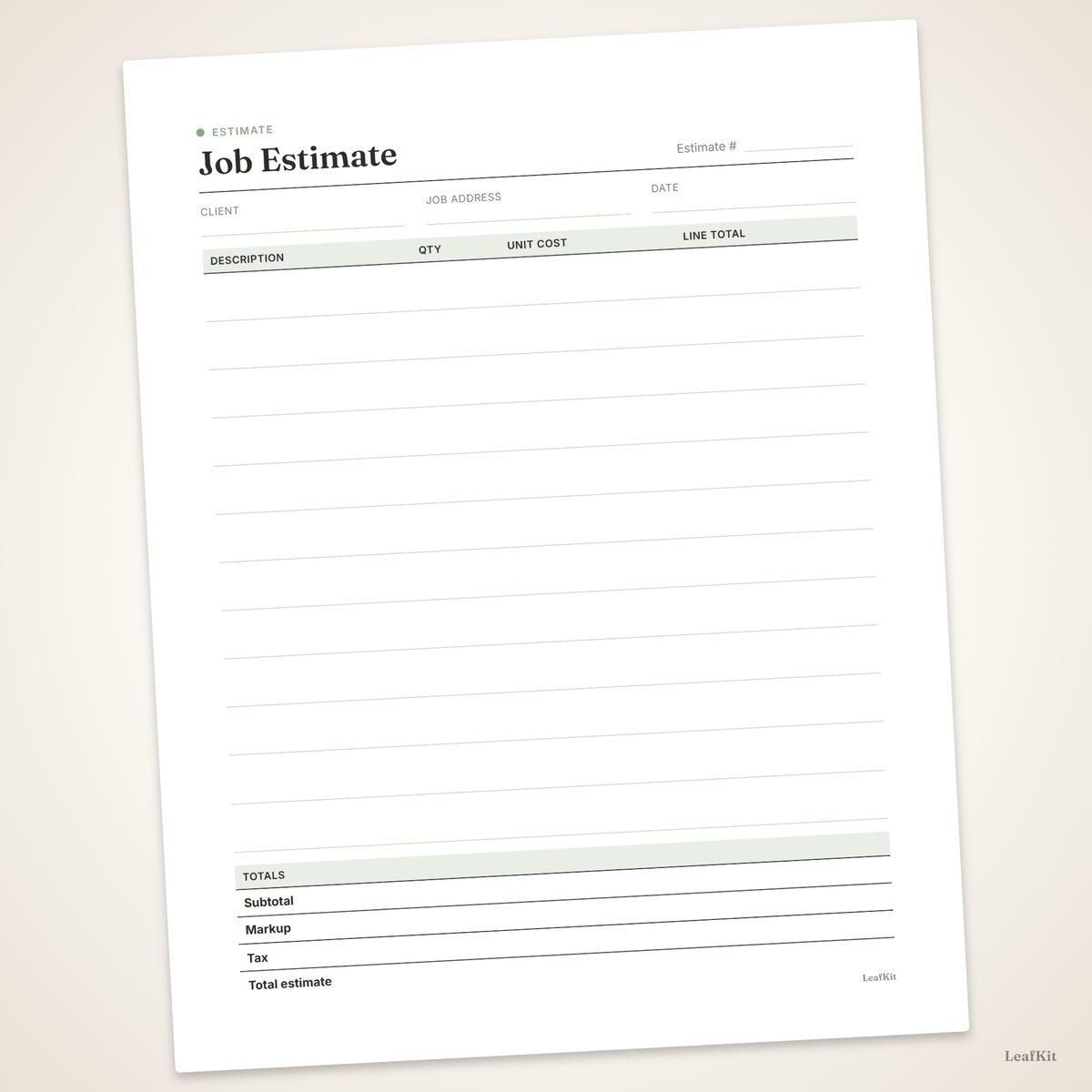 Estimate & Invoice Kit photo 3, closeup